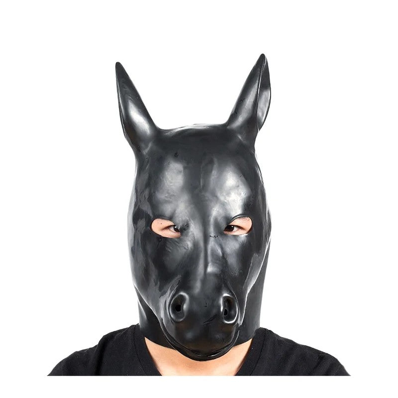 KinkyPuppyPferdekopfmaskeHorseSchwarz