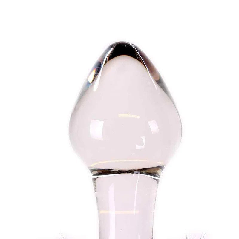 Kiotos–GlassButtplugBlackTickler4,2cm