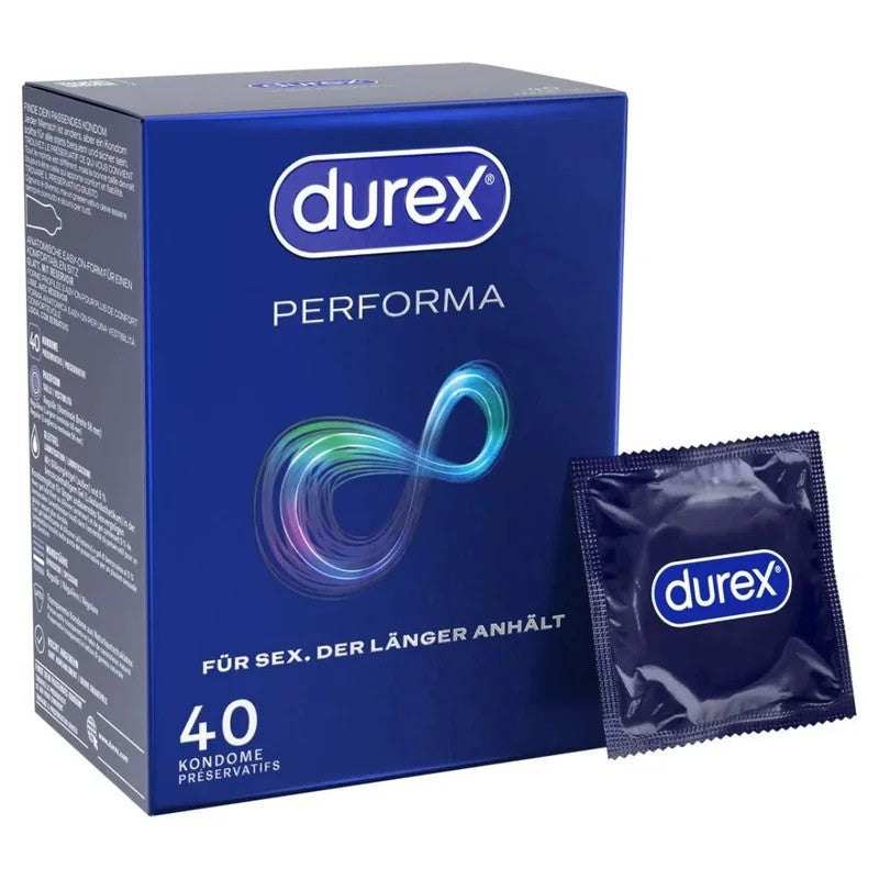 Kondome„Performa“Naturkautschuklatex–Verzögernd(56mm/40Stk.)vonDurex