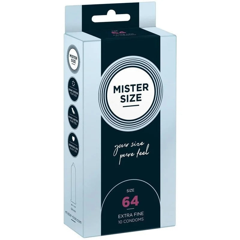 KondomeausNaturkautschuklatex–extrafein&gefühlsecht(Ø64mm/10Stk.)vonMisterSize