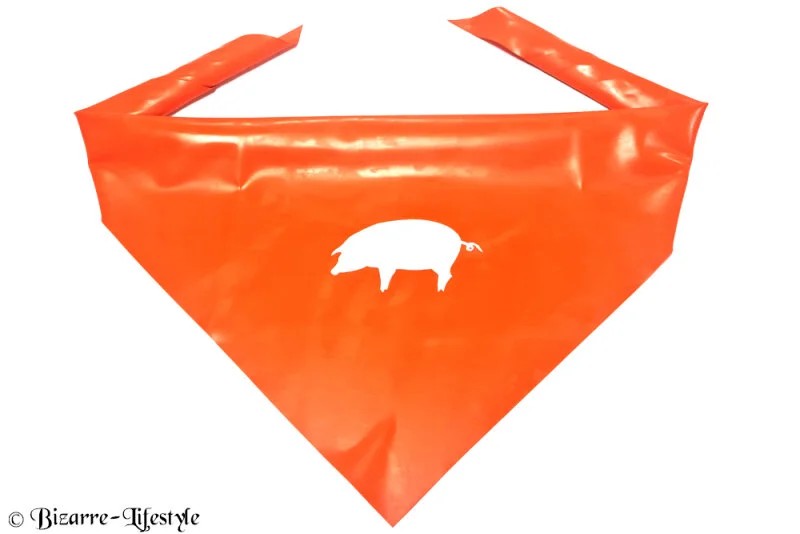 Latexbandana/scarfwithpig„“singlepiece““
