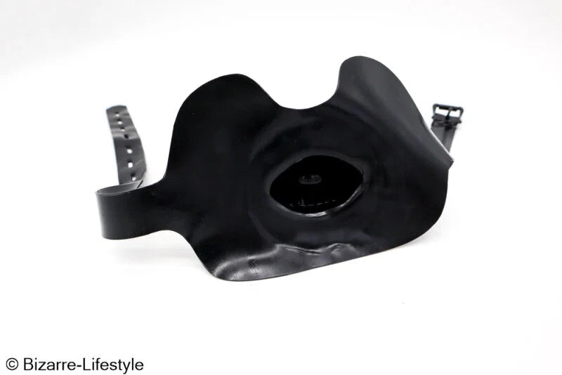 Latexgagharnesswithanatomicalmouthlininguniblackblacklockablewithoutlocks