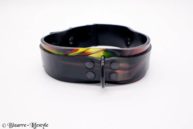 LatexHalsbandUnikateschwarz/braun/gelbabschließbar