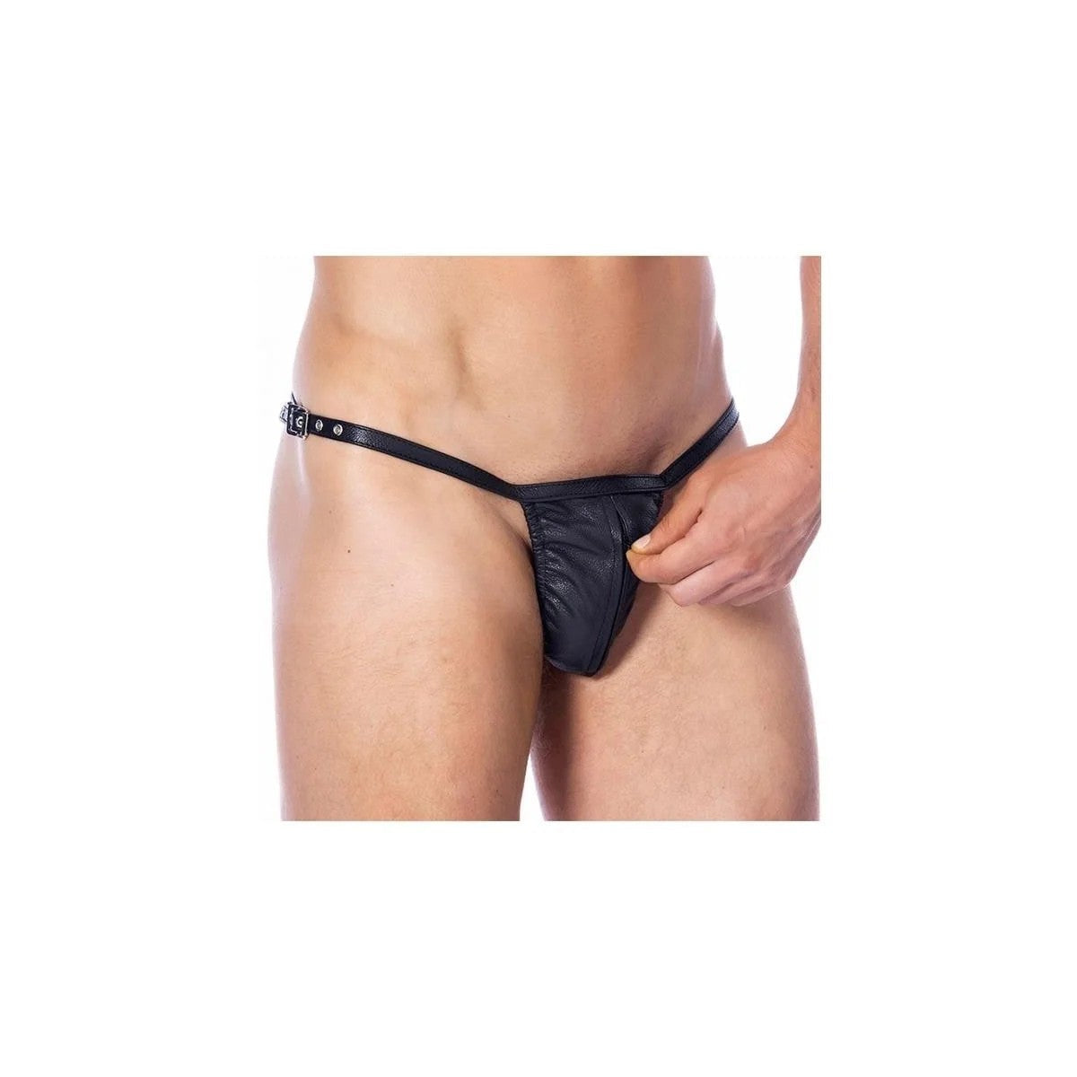 LEDER-G-STRINGVERSTELLBARMITREISSVERSCHLUSSEINHEITSGRÖSSEVONBONDAGEPLAY
