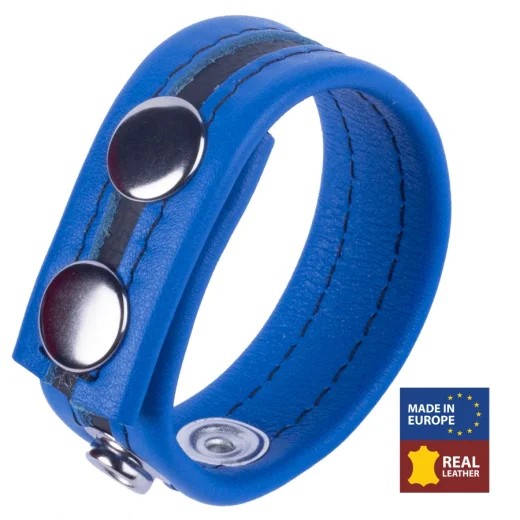 LederCockringm.Druckverschluss„Tippy“blau-schwarz