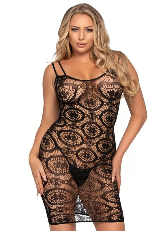 LegAvenueDaisyCrochetMiniDressBlackOneSize