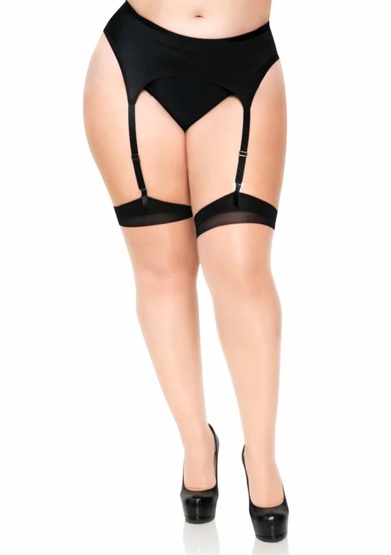 LegAvenueplussizesuspenderstockingstransparent,black