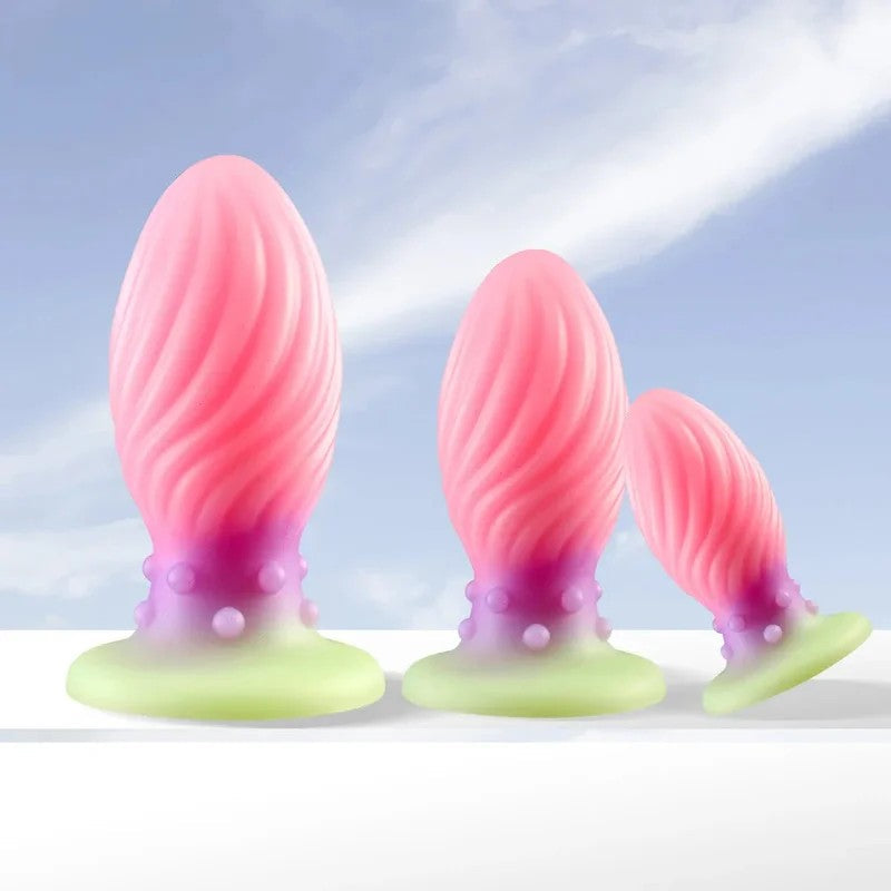 LeuchtenderAnaldilatator-Buttplug–RosaAnaldildogeknotetesSexspielzeugausSilikonfürFrauen