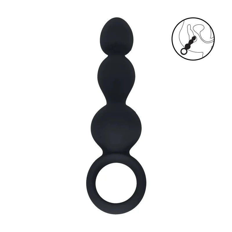 Levelz–Analkettemit3KugelnundZugringschwarz