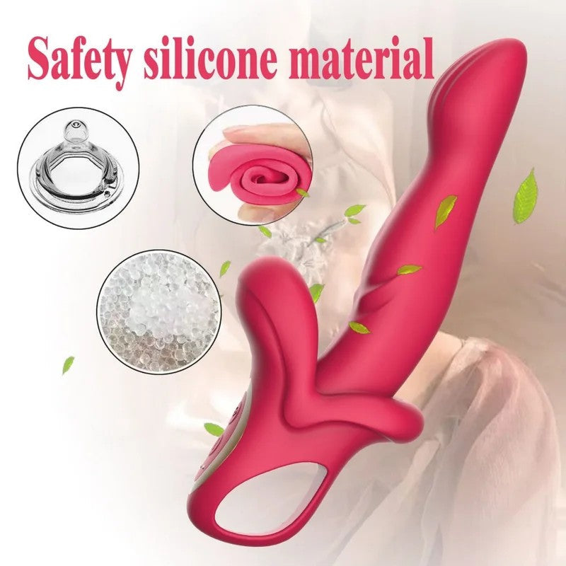 Lip-ShapedG-SpotVibratorDildo–HandheldKeytoPowerfulVaginalOrgasmsSexToysforWomen