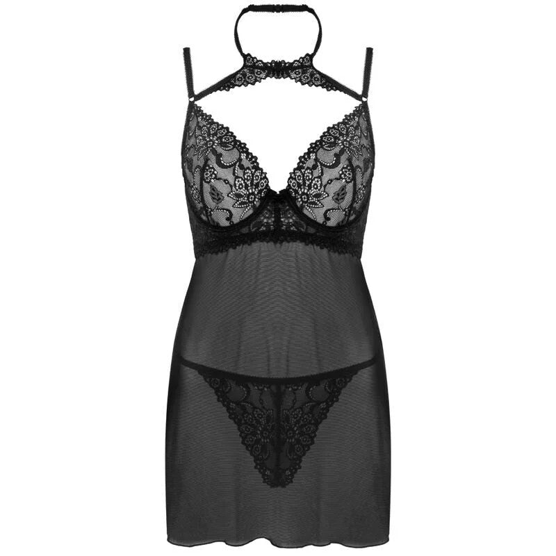 LIVCOCORSETTIFASHION–BINELLASETBABYDOLL+TANGASCHWARZ