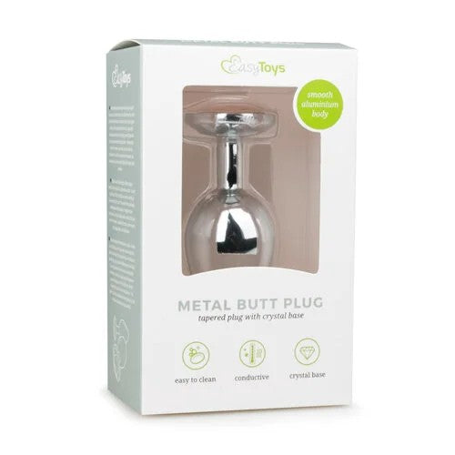 MetalButtPlugNo.2Silver/Clear