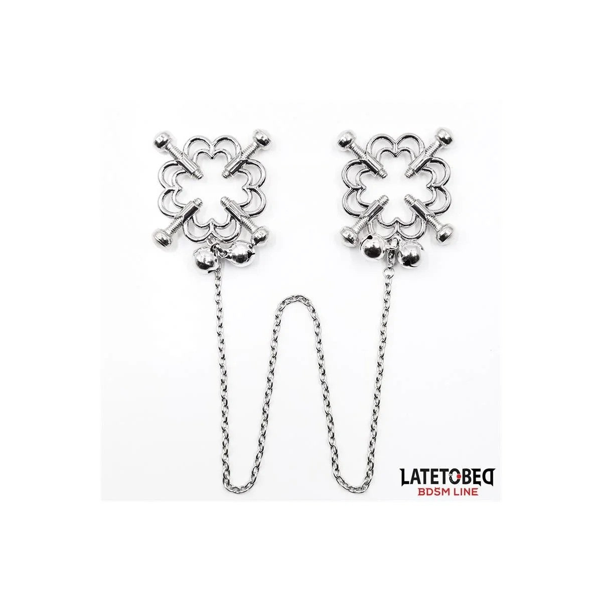 METALL-BLUMEN-NIPPELKLEMMENMITKETTEVONLATETOBEDBDSMLINE