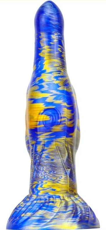 MetallicAnalDildoFantasySkurixGoldBlue19cm