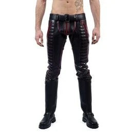MisterBIndicatorLederjeansmitSteppung-Kederrot