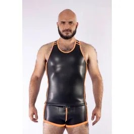MisterBNeopreneTankTop–SchwarzOrange