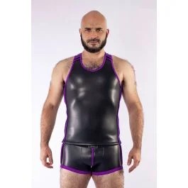 MisterBNeopreneTankTop–SchwarzLila