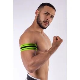 MisterBOberarmbandBizepsNeoprenschwarz-neongrün