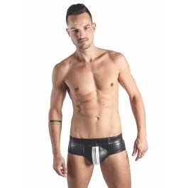 MisterBPowerjockLederschwarzmitweißenStreifen