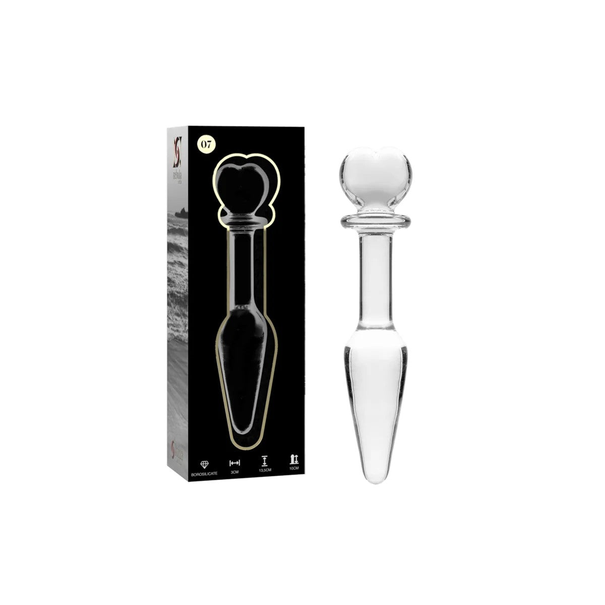 MODEL7ANALPLUGBOROSILIKATGLASKLAR13.5CM-O-3CMVONNEBULASERIESBYIBIZA