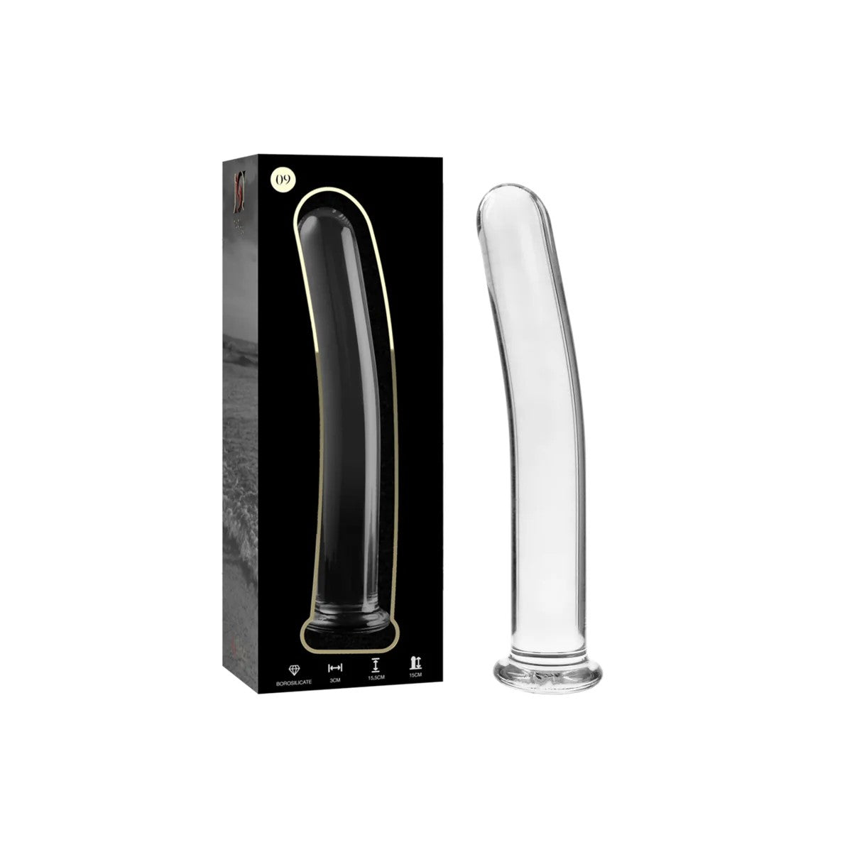 MODELL9DILDOBOROSILIKATGLASKLAR15.5CM-O-2.5CMVONNEBULASERIESBYIBIZA