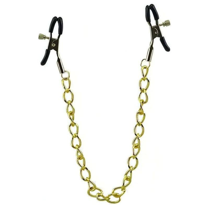 Nippelklemmenmitgoldfarbenen,grobenKettengliederklemmen