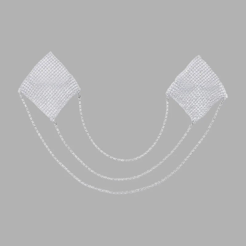 NipplepastiesStrassmitdreifachStrasskettesilber