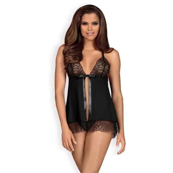 Obsessive–ChiccantaBabydoll&ThongBlackS–XL