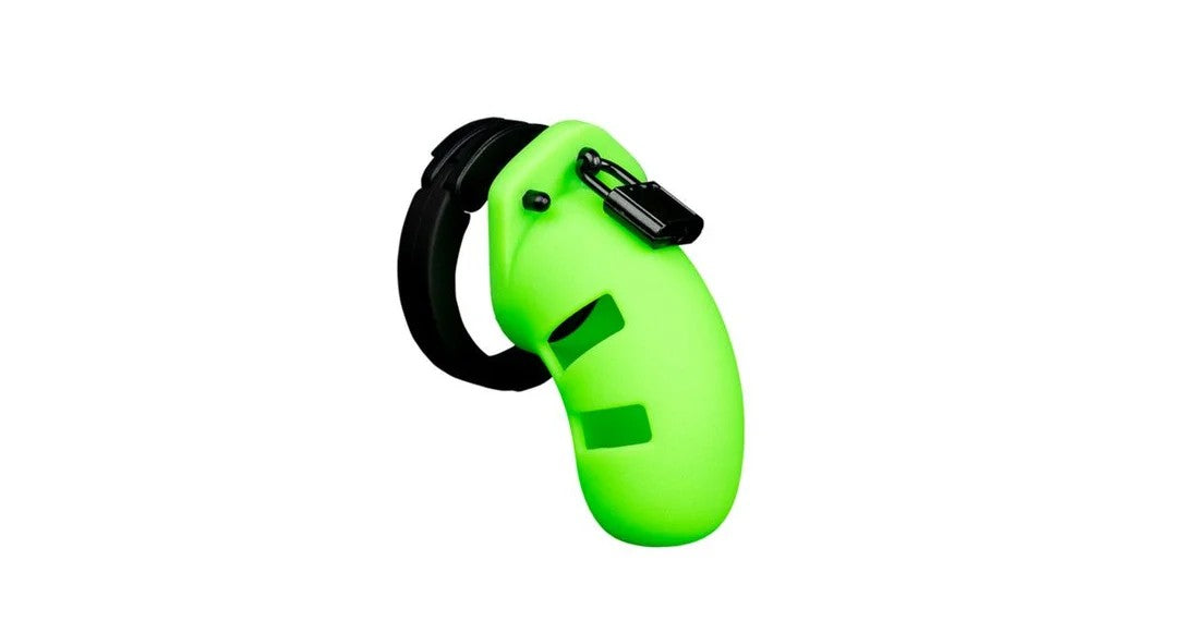 Ouch!GlowintheDarkChastityCage3.5inch/9cm–Green