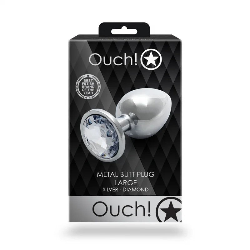 Ouch!–MetalButtPlug–Silver–Diamond