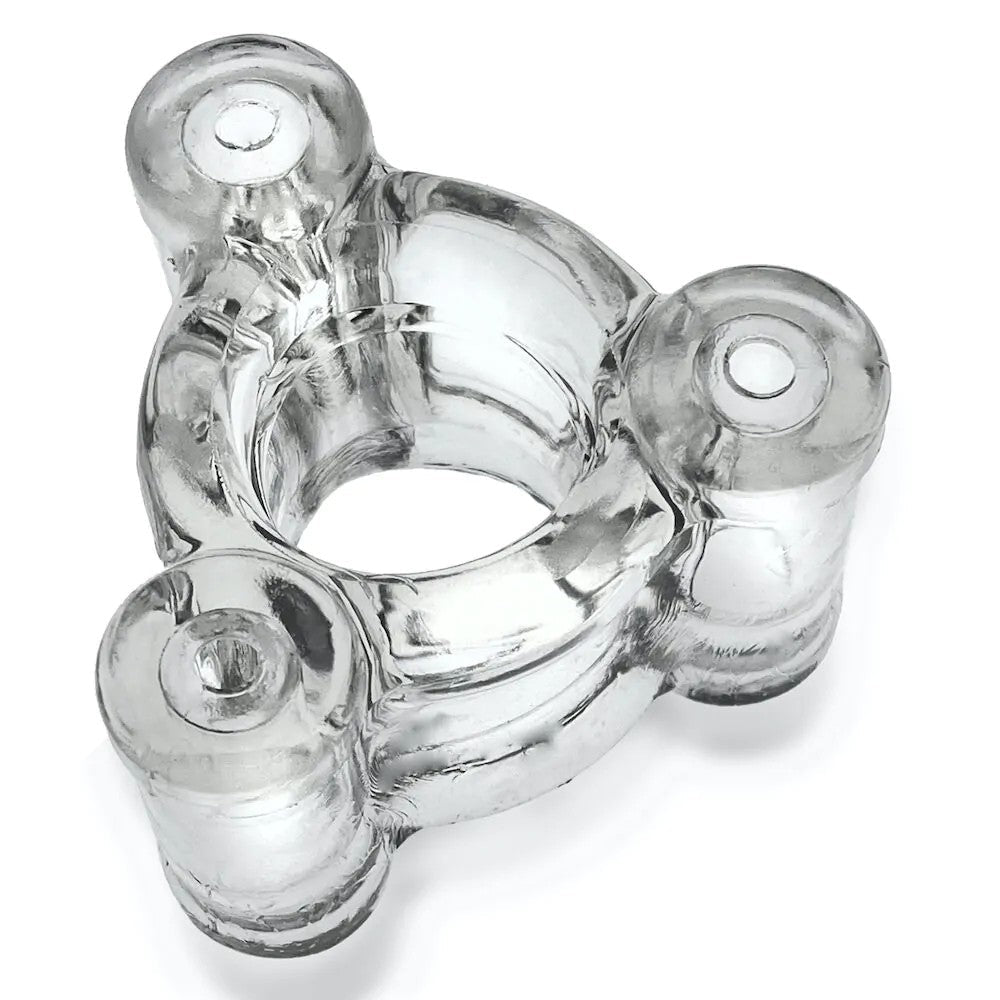 OxballsHeavySqueezeTripleBallstretcherClear