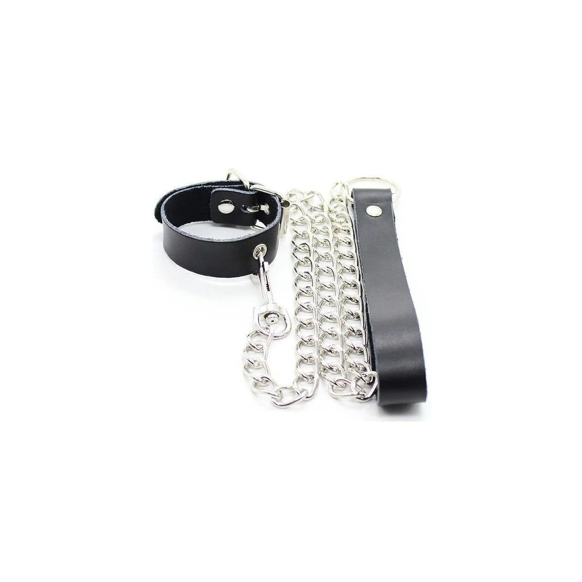 PENIS-HALSKETTEUNDKUNSTLEDERARMBANDMITMETALLKETTEVONOHMAMAFETISH