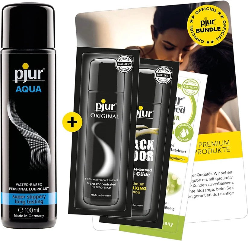 PjurAQUABundle–100mlAQUAGleitgelimVorteilspackinkl.dreiProbenProdukttester