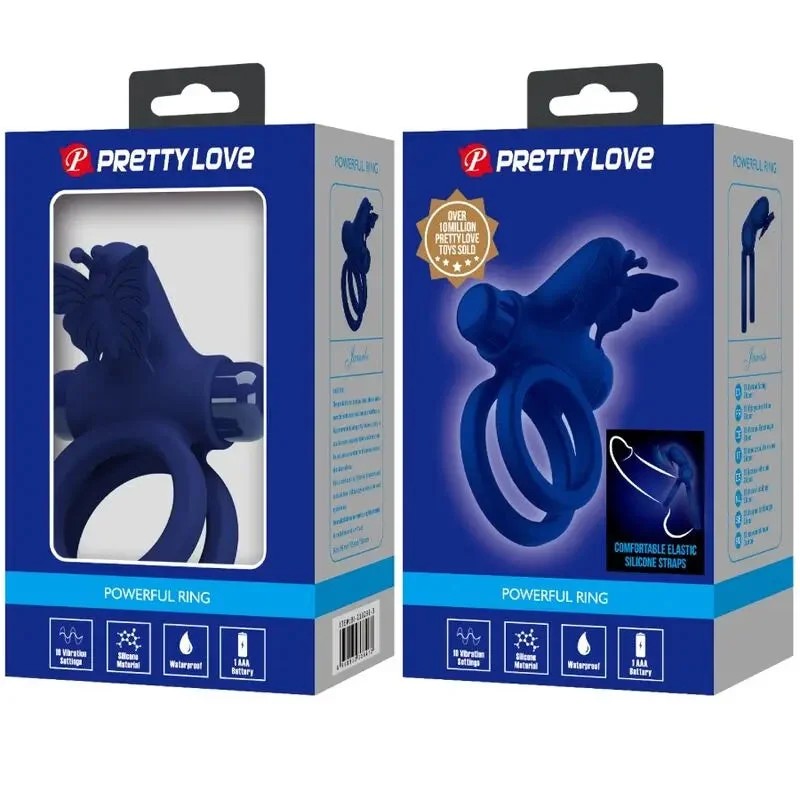PRETTYLOVE–JAMELEDOPPELRINGMITVIBRATION&SCHMETTERLINGSTIMULATORBLAU