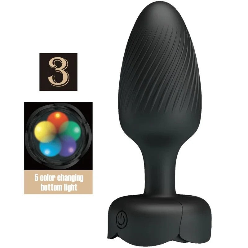 PRETTYLOVE–OSBORNANALPLUGMITLEDLICHTSCHWARZ9,8CM