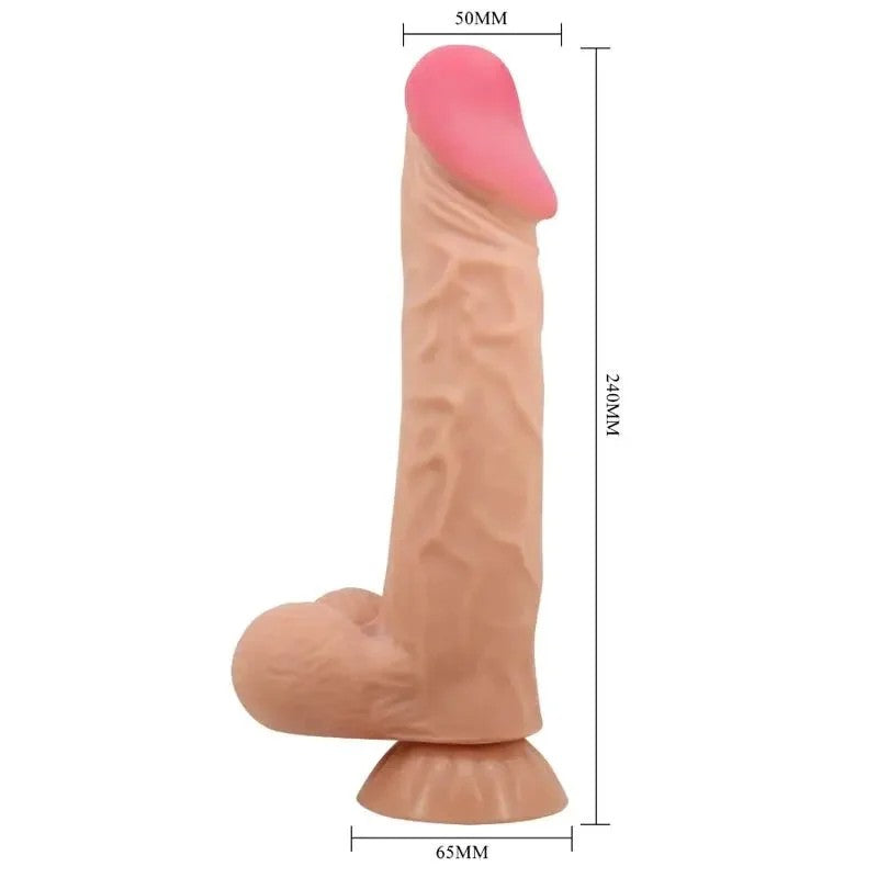 PRETTYLOVE–SLIDINGSKINSERIESREALISTISCHERDILDOMITSLIDINGSKINSAUNAPFFERNBEDIENUNGFLEISCH24CM