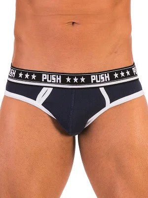 –Push–PremiumCottonBrief–Navy/Weiß