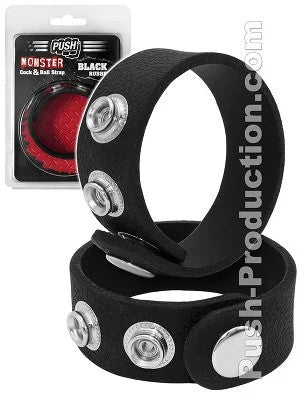 PushMonster–BlackRubberCock&BallStrap