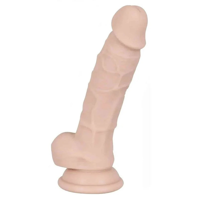 RealistischerPhallusaus100%SilikonmitSaugnapf–18cm,Fleischrosa,GrößeM
