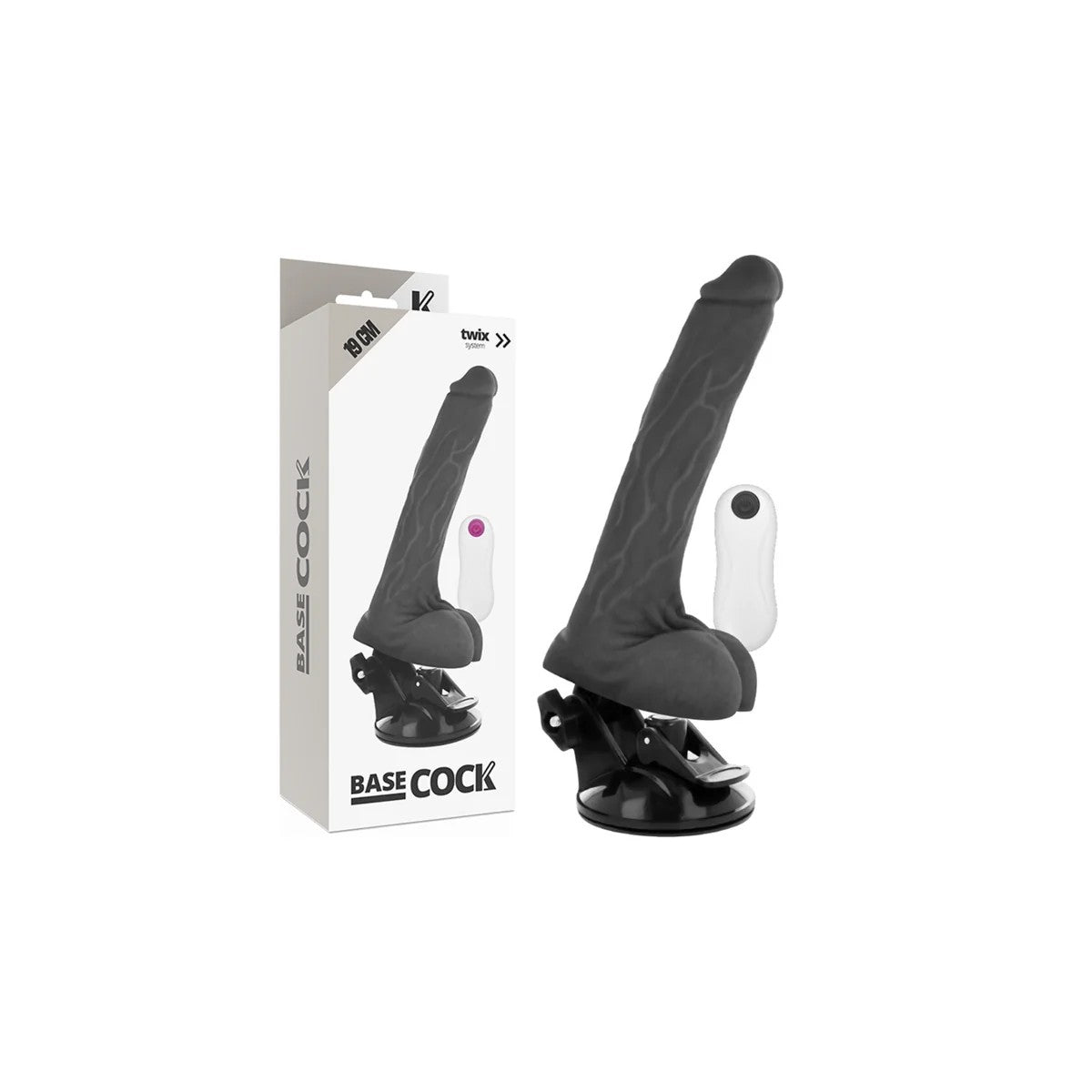 REALISTISCHERVIBRATORMITFERNBEDIENUNGSCHWARZ19CM-O-4CMVONBASECOCK