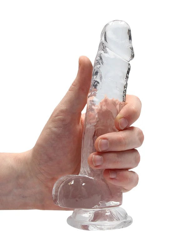 RealRockDildo17cmKlarmitHodensack–CrystalClearRealistisch