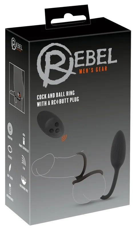 RebelCockandBallRingwithaRCButtPlug