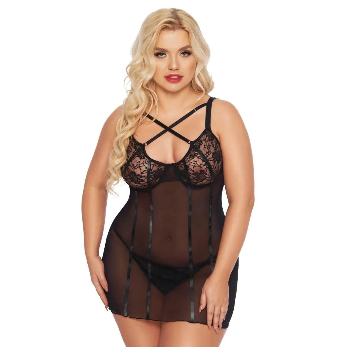 ♥SCHWARZESCHEMISE1896VONSOFTLINEPLUSESIZECOLLECTION♥