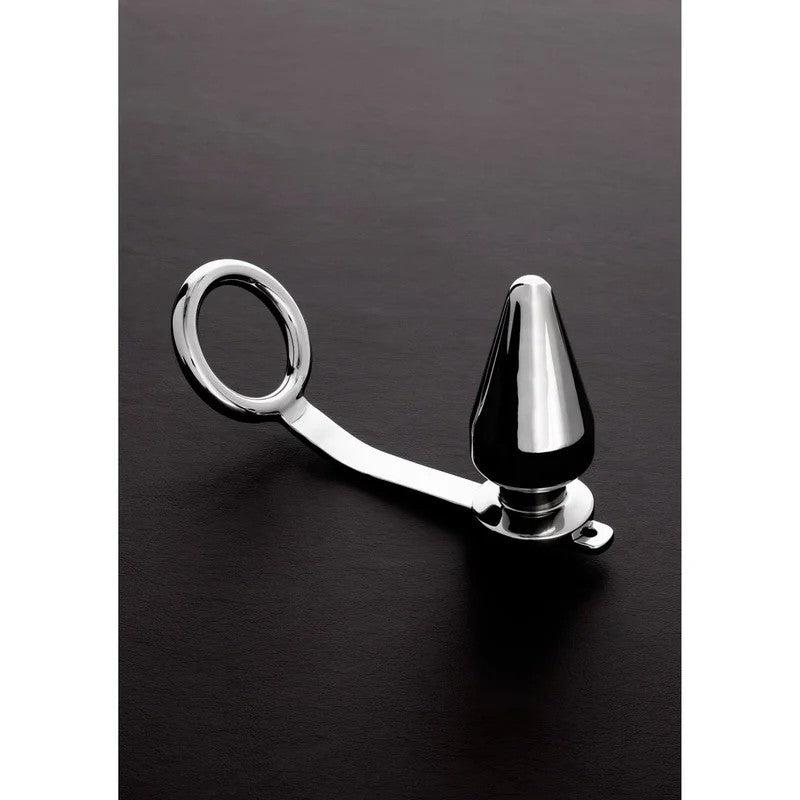 ShotsSteel–Penisring(50mm)mitPlug(50x100mm)
