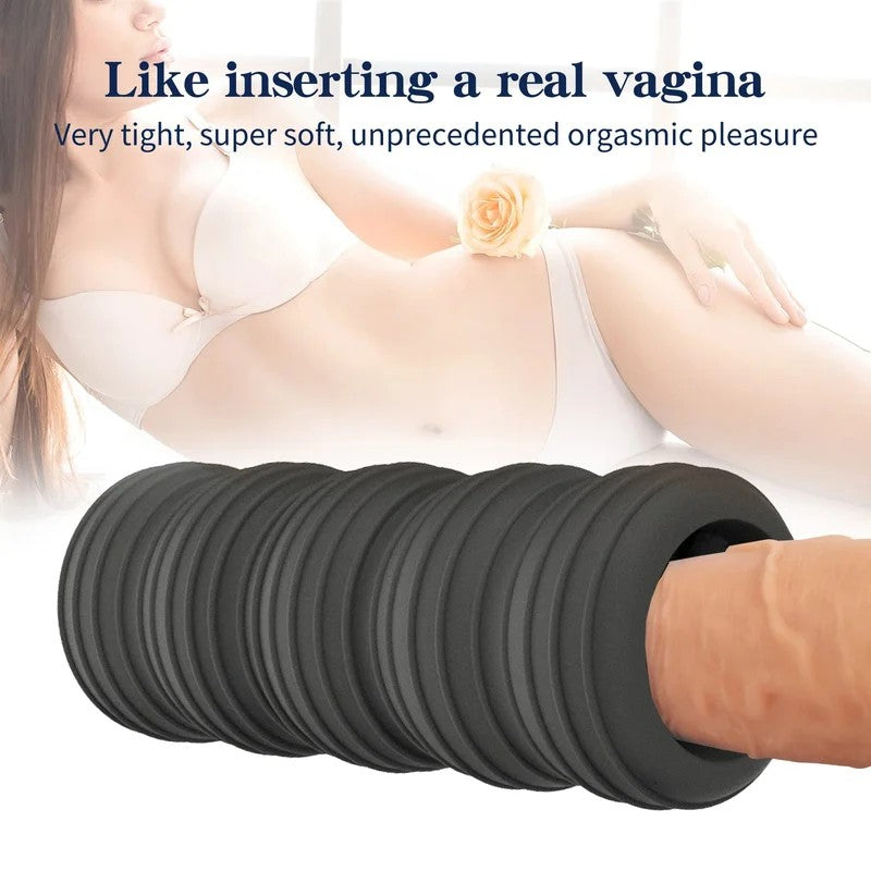 Silikon-Taschenmuschi-Masturbationshülle–Dehnbares,realistischesVagina-Penis-Massagegerät