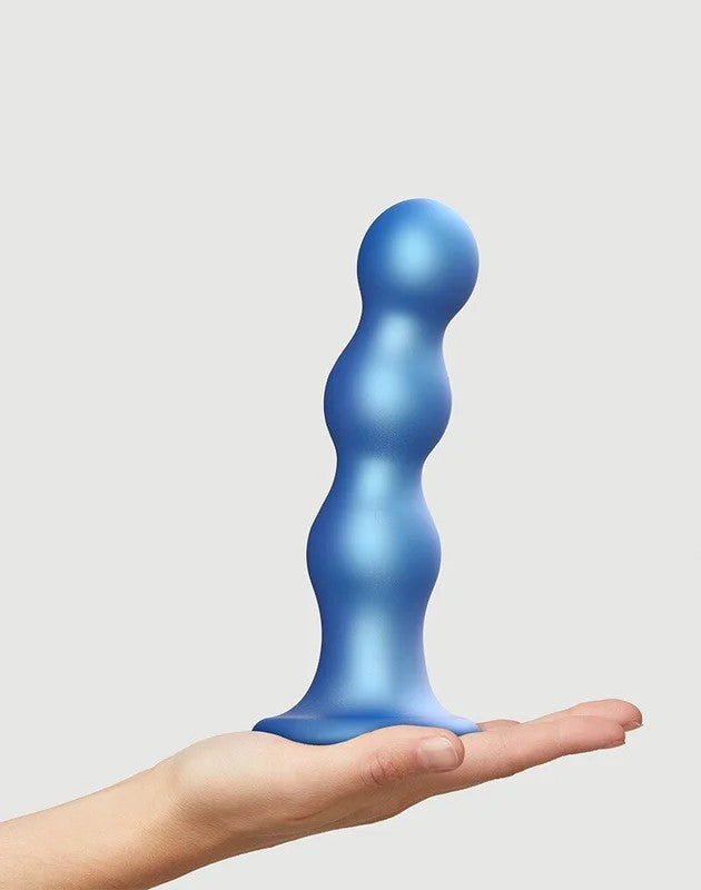 Strap-On-Me–DildoPlugBallsSizeXL–MetallicBlue–18cm