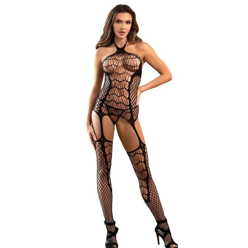 SUBBLIME–952105NETZ-BODYSTOCKINGOHNESCHRITTNECKHOLDERUNDOFFENEMRÜCKENSCHWARZEINEGRÖSSE