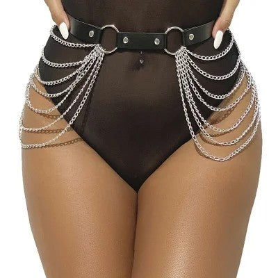 SubblimeFetishLeatherChainbeltBlack