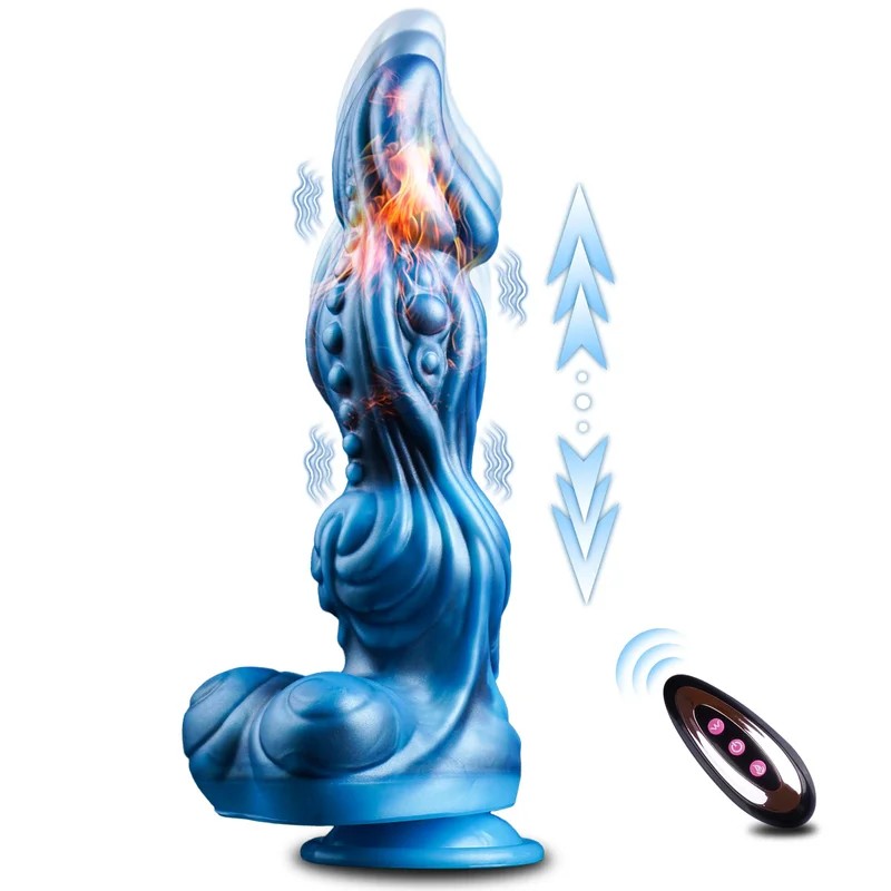 SuperLoveMonsterFantasyUltimateThrustingHeatingVibratorwithRemoteBlue