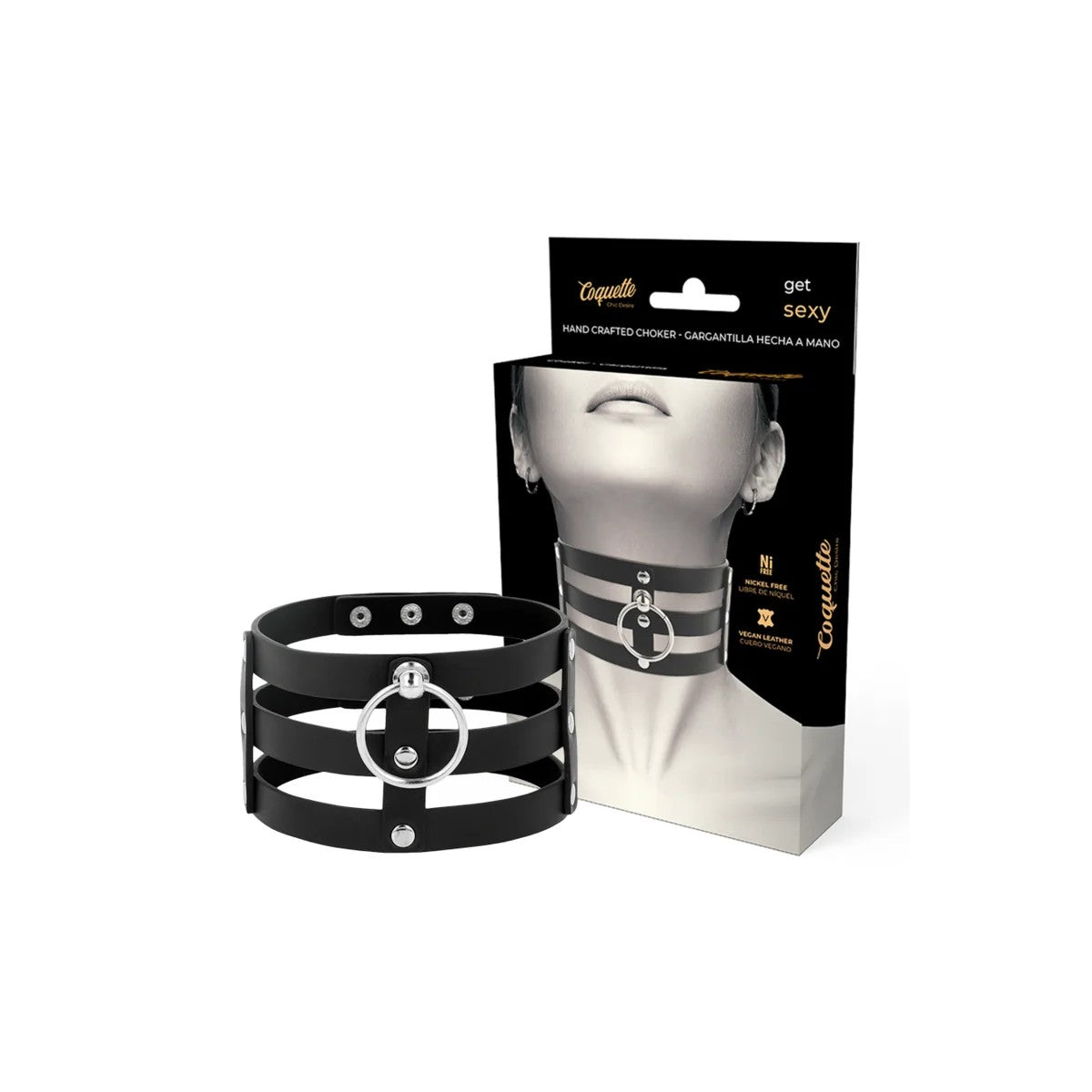 VEGANESKUNSTLEDER-HALSBANDIMFETISCH-STILVONCOQUETTEACCESSORIES